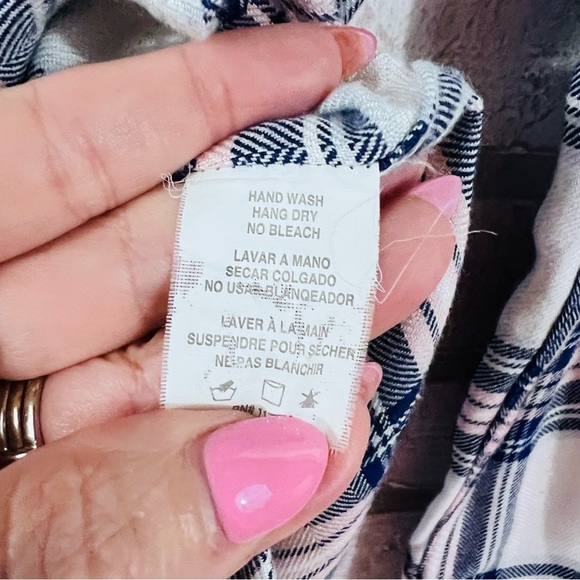 Rails Hunter Pink and Blue  Plaid Button Down Long Sleeve Shirt Size XS - Picture 7 of 8